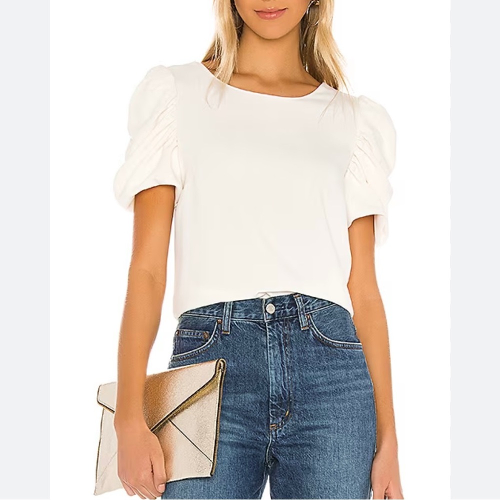 Amanda Uprichard Merris Puff Sleeve Top